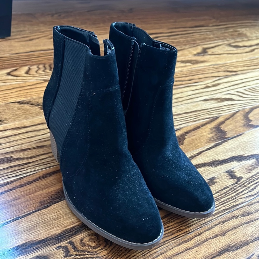 Target black suede booties 6